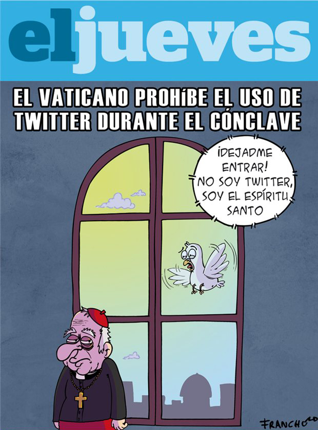 Vinyeta d'humor gràfic: Papa, conclave, twitter